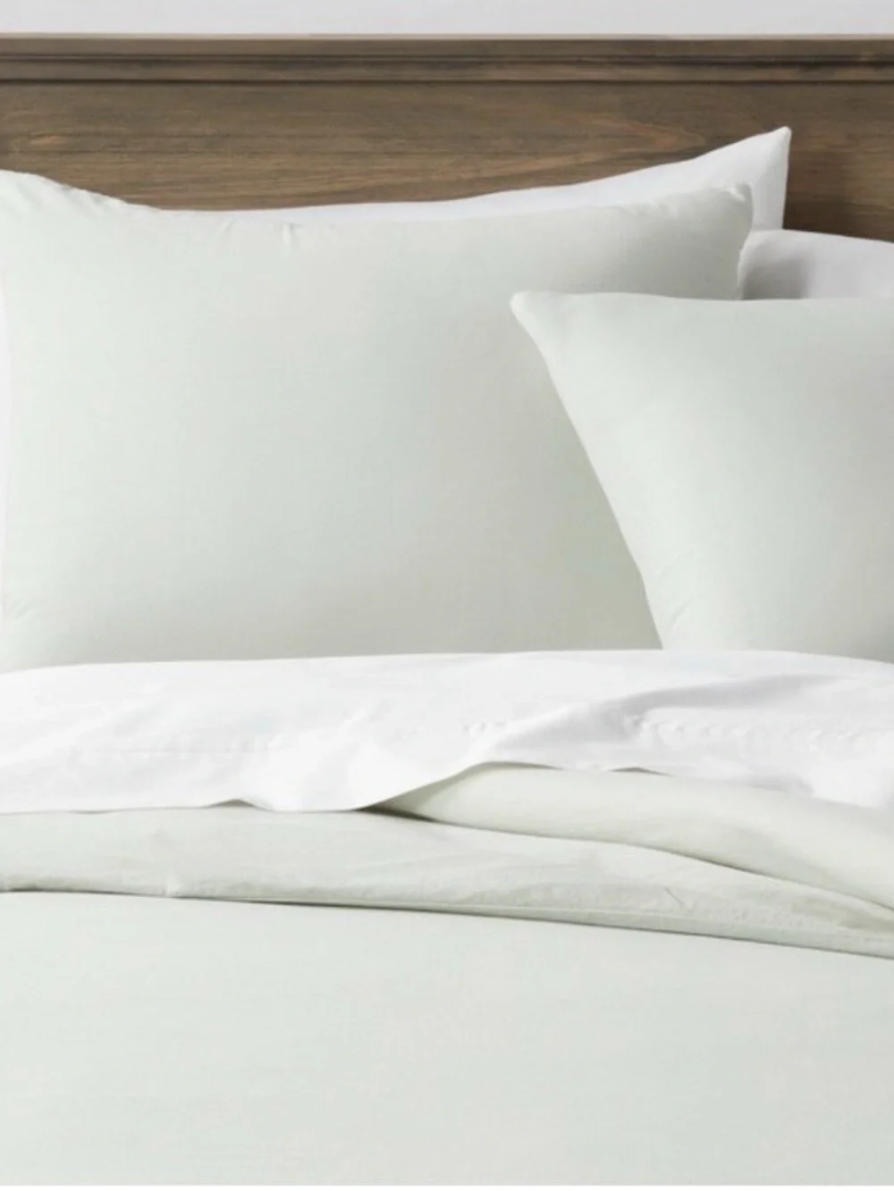 Threshold King 3pc Washed Cotton Sateen Duvet Set Sage Green Shams Soft Bedding